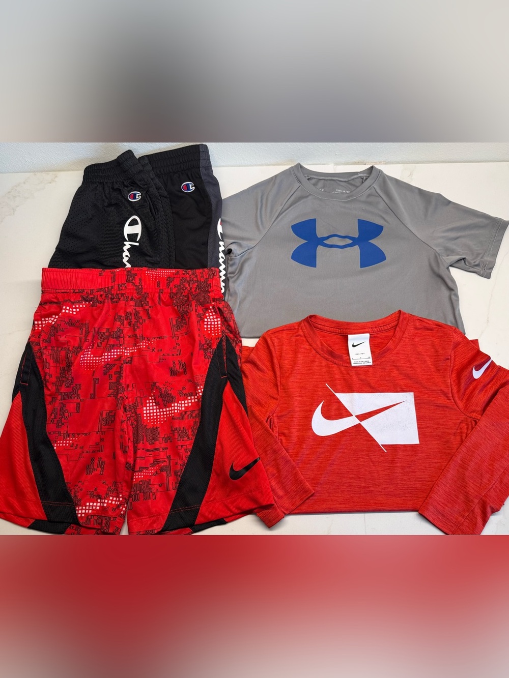 Boys Size S Athletic Clothing Lot Nike Under Armour Champion 5pc